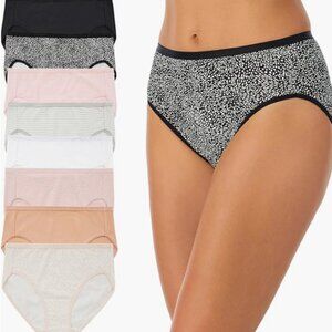 Carole Hochman Midnight 8 Pack Hi Cut Brief Panties Women Size M Cotton NIB
